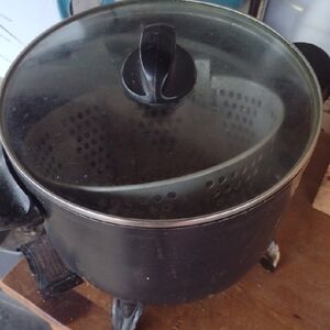 Black Multi-Function Electric Cooker with Glass Lid